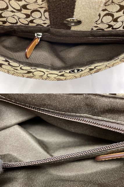 COACH コーチ ミニシグネチャー ボヤージュ ショルダーバッグ 中古  F70182 ベージュ キャンバス 鞄 ブランド おしゃれ
