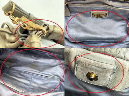 miu miu ミュウミュウ レザー ハンドバッグ 中古 グリーン 緑 ブランド 鞄 レディース おしゃれ