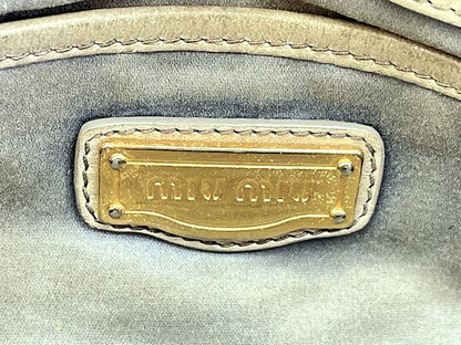 miu miu ミュウミュウ レザー ハンドバッグ 中古 グリーン 緑 ブランド 鞄 レディース おしゃれ