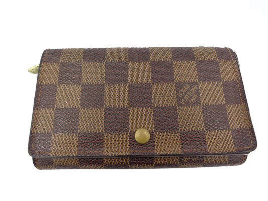LouisVuitton ダミエ ポルトモネビエトレゾール 中古  ルイヴィトン ビトン N61730 二つ折り財布 小銭入れ付