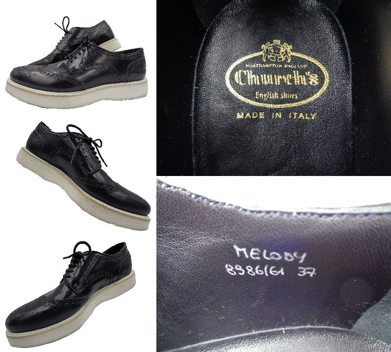 Churchs MELODY レディース シューズ　37(約23.5cm） 中古  チャーチ メロディレザー ウィングチップシューズ カントリー