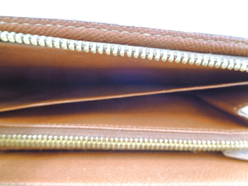 　LOUIS VUITTON/ルイヴィトン モノグラム ポルトモネジップ 中古 M61727 ラウンドファスナー 長財布 ブラウン 茶 ユニセックス