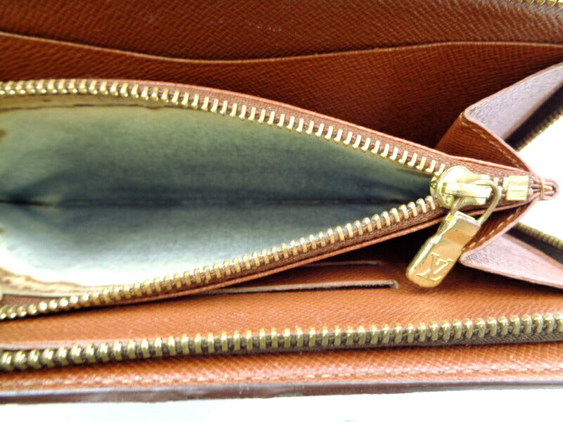 　LOUIS VUITTON/ルイヴィトン モノグラム ポルトモネジップ 中古 M61727 ラウンドファスナー 長財布 ブラウン 茶 ユニセックス