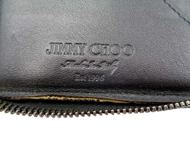　Jimmy Choo/ジミーチュウ スタッズ レザー マルチ オーガナイザー 中古 ブラック 黒 スター 星 長財布