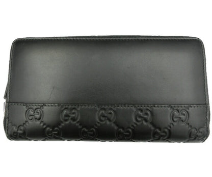 　GUCCI/グッチ GGシマ ミストラル レザー ラウンドファスナー 長財布 中古 408839 2134 ブラック 黒 ロゴ ウォレット
