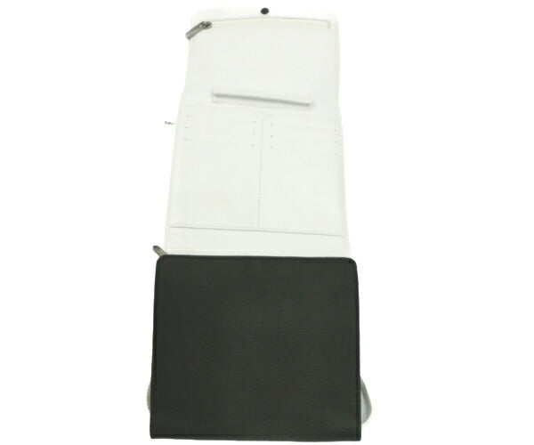 　LOEWE/ロエベ 三つ折り クロスボディ ショルダーバッグ 中古 ブラック ホワイト 黒 白 レザー 鞄