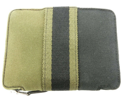 　HERMES/エルメス フールトゥ パースPM 中古 カーキ ブラック ラウンドファスナー 二つ折り財布 ウォレット