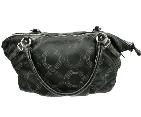 　COACH/コーチ マディソン ドット オプアート ラージソフィア サッチェル 中古 15957 トートバッグ ブラック 黒 鞄 ロゴ