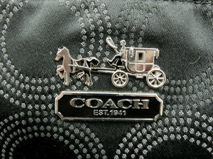 　COACH/コーチ マディソン ドット オプアート ラージソフィア サッチェル 中古 15957 トートバッグ ブラック 黒 鞄 ロゴ
