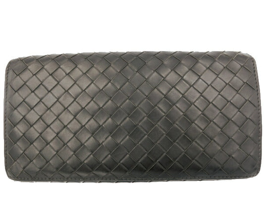 　BOTTEGA VENETA/ボッテガヴェネタ イントレチャート 二つ折り長財布 中古 156819 V4651 2040 メッシュ レザー ブラウン ウォレット