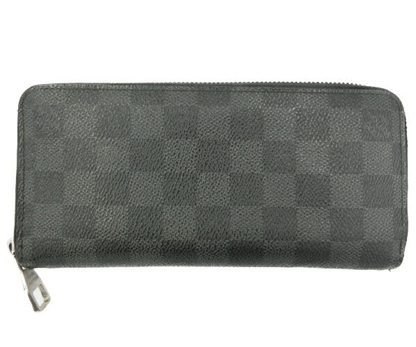 　LOUIS VUITTON/ルイヴィトン ダミエグラフィット ポルトフォイユ ブラザ 中古 ラウンドファスナー 長財布 ブラック 黒 ウォレット