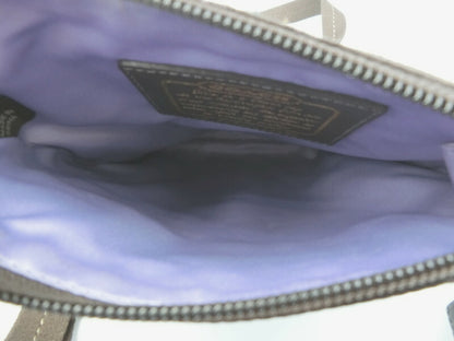 COACH/コーチ ラージシグネチャー クロスボディ ショルダーバッグ 中古 42100 ブラウン ピンク ロゴ ラメ 斜め掛け コンパクト