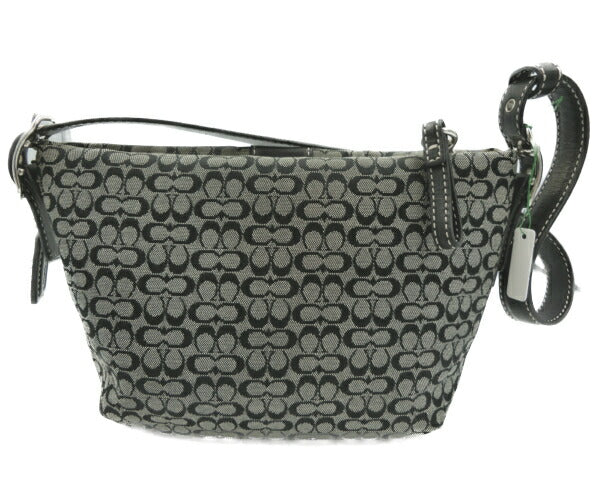 COACH/コーチ ミニシグネチャー ハンドバッグ 中古 ロゴ ブラック 黒 鞄
