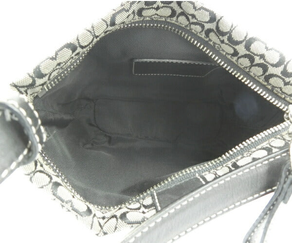 COACH/コーチ ミニシグネチャー ハンドバッグ 中古 ロゴ ブラック 黒 鞄