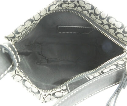 COACH/コーチ ミニシグネチャー ハンドバッグ 中古 ロゴ ブラック 黒 鞄