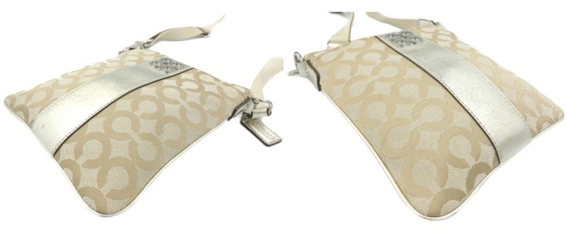 COACH/コーチ ジュリアオプアート クロスボディ ショルダーバッグ 中古 43798 ベージュ ロゴ レディース 斜め掛け 鞄