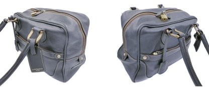 J&M DAVIDSON ジェイ＆エム デヴィッドソン レザー ハンドバッグ 中古 ネイビー 紺 レディース 鞄 本革 牛革