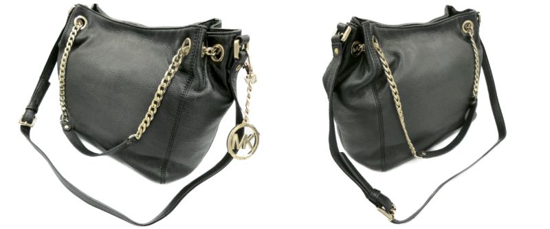 　MICHAEL KORS マイケルコース 2way セミショルダーバッグ 中古 レザー ハンドバッグ ブラック レディース 黒 鞄