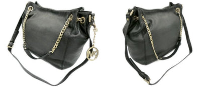 　MICHAEL KORS マイケルコース 2way セミショルダーバッグ 中古 レザー ハンドバッグ ブラック レディース 黒 鞄