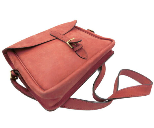 　Charles et Charlus シャルル エ シャルリュス レザー ショルダーバッグ 中古 スウェード レッド 赤 本革 鞄