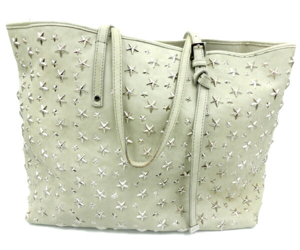 Jimmy Choo ジミーチュウ フィリッパ レザー ショルダー トートバッグ 中古  00TM9Y パステル グリーン スター 星 スタッズ 鞄