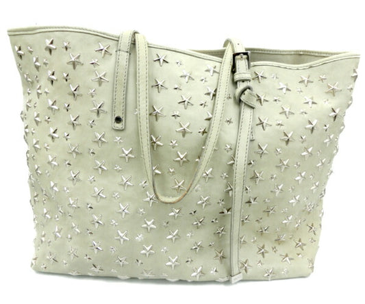 Jimmy Choo ジミーチュウ フィリッパ レザー ショルダー トートバッグ 中古  00TM9Y パステル グリーン スター 星 スタッズ 鞄