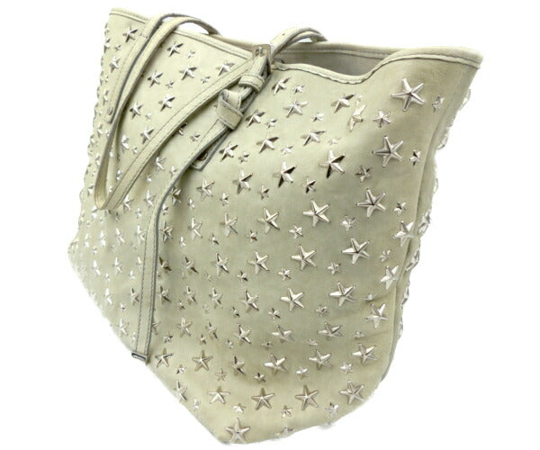 Jimmy Choo ジミーチュウ フィリッパ レザー ショルダー トートバッグ 中古  00TM9Y パステル グリーン スター 星 スタッズ 鞄