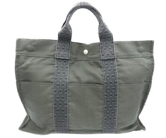 HERMES エルメス エールライン MM トートバッグ 中古  ブラック キャンバス 黒 大きめ 鞄 ブランド