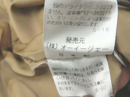 OLD ENGLAND オールドイングランド レザー ノースリーブ ワンピース 36 中古  ラムレザー 羊革 レディース ベージュ Sサイズ