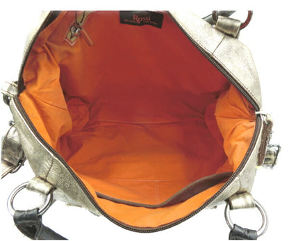 BRUNO ROSSI ブルーノロッシ 2way ショルダーバッグ 中古  ゴールド 金色 メタリック ハンドバッグ おしゃれ レザー 鞄