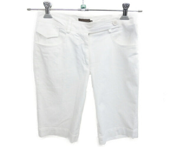 MONCLER モンクレール ハーフパンツ 38 中古  レディース ホワイト 白 Mサイズ コットン ポリウレタン