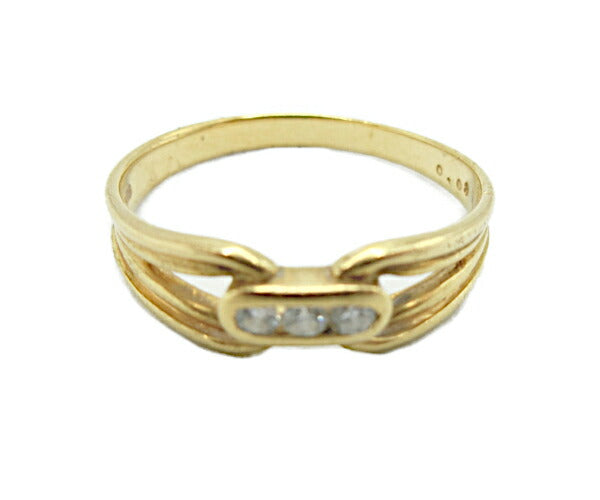 K18 ダイヤ 0.08ct リング 12号 中古  アクセサリー 指輪 ゴールド ダイヤモンド 18金 レディース