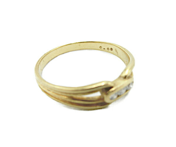 K18 ダイヤ 0.08ct リング 12号 中古  アクセサリー 指輪 ゴールド ダイヤモンド 18金 レディース
