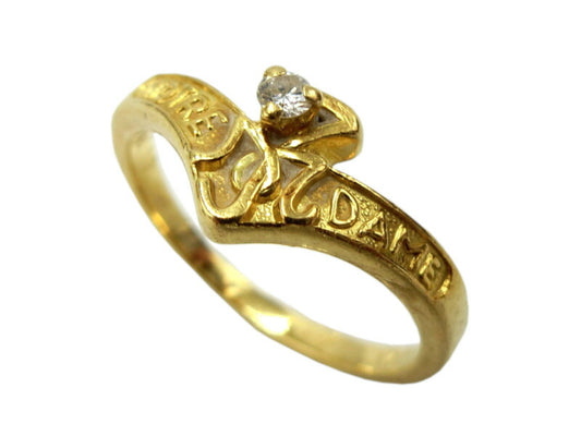 K18 ダイヤ ノートルダム リング 9号 中古  金 ゴールド ダイヤモンド アクセサリー ジュエリー