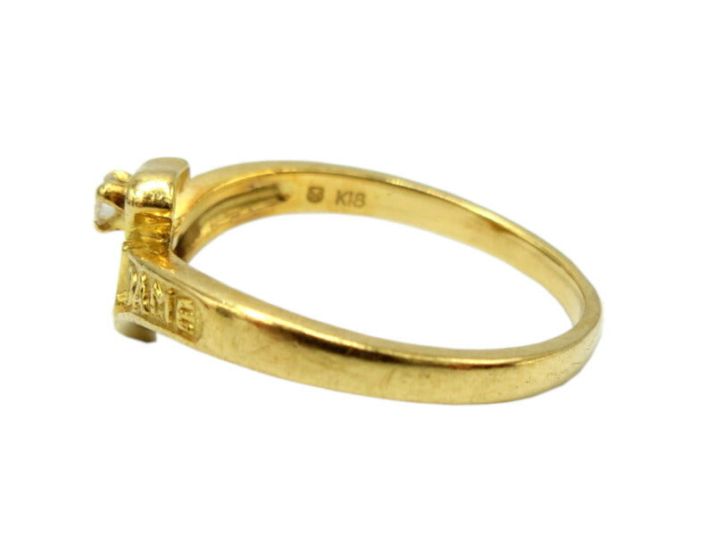 K18 ダイヤ ノートルダム リング 9号 中古  金 ゴールド ダイヤモンド アクセサリー ジュエリー