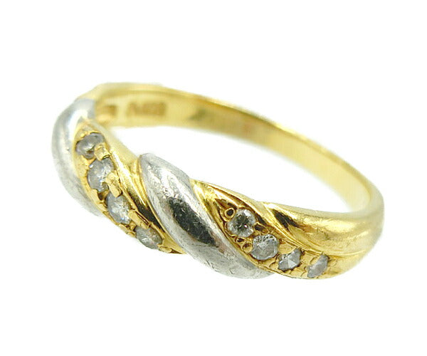 K18 pt900 ダイヤ 0.15ct 7号 中古  アクセサリー 指輪 ジュエリー ゴールド プラチナ レディース