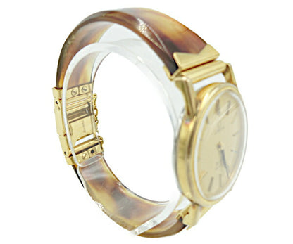 OMEGA オメガ クォーツ 腕時計 中古  アナログ レディース ゴールド ブラウン 金色 茶