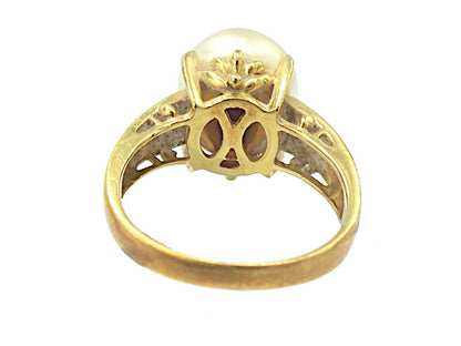 K18 ゴールドパール ダイヤ 0.12ct リング 11号 中古  アクセサリー ジュエリー 18金 ダイヤモンド 真珠