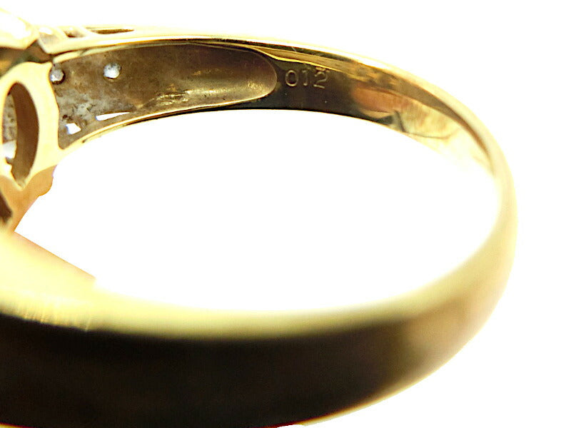 K18 ゴールドパール ダイヤ 0.12ct リング 11号 中古  アクセサリー ジュエリー 18金 ダイヤモンド 真珠