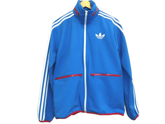 AdidasOriginals フード付ジップブルゾン S ブルー 中古 アディダス ファッション アパレル スポーツ メンズ