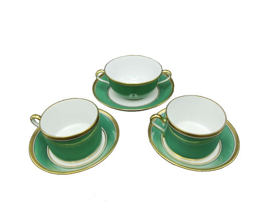 Richard Ginori インペログリーン カップ&ソーサー スープC/S 中古  リチャードジノリ ペア スープ用 洋食器 陶磁器