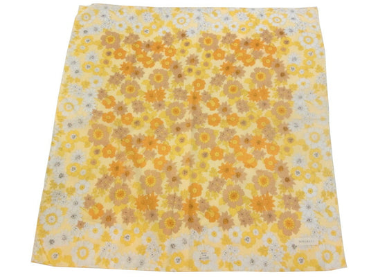 未使用 NINA RICCI 大判ハンカチ 花柄×黄色 中古 ニナリッチ ファッション小物 アパレル雑貨
