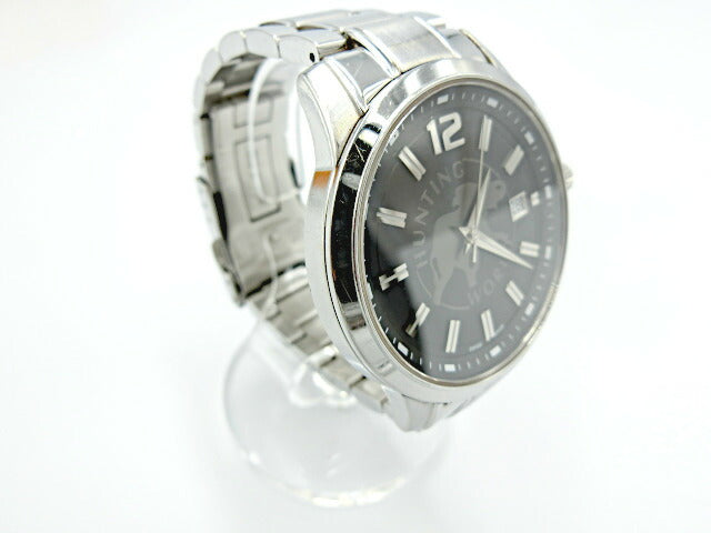 HUNTING WORLD ハンティングワールド HW-912 クォーツ 腕時計 中古  ステンレススチール ブラック 黒 ロゴ メンズ ブランド おしゃれ