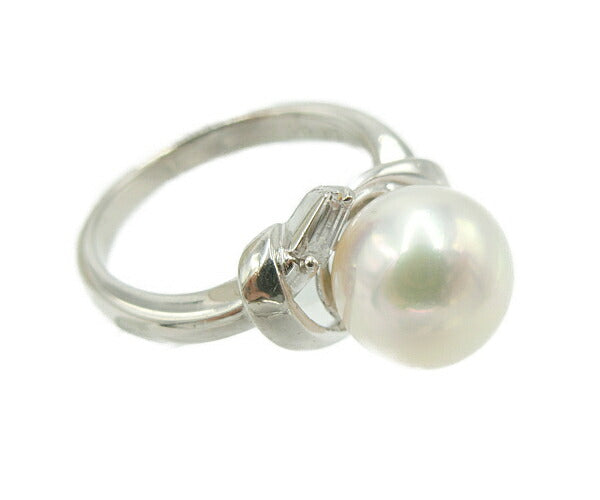 pt900 8.3mm パール ダイヤ 0.09ct リング 8号 中古  アクセサリー ジュエリー プラチナ ダイヤモンド 真珠