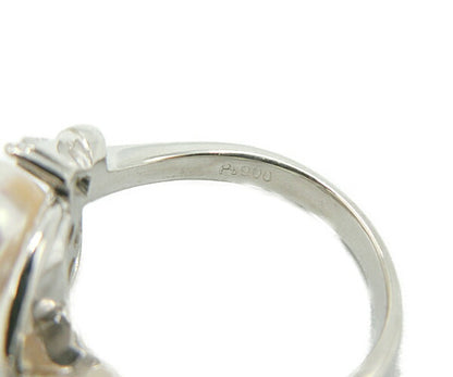 pt900 8.3mm パール ダイヤ 0.09ct リング 8号 中古  アクセサリー ジュエリー プラチナ ダイヤモンド 真珠