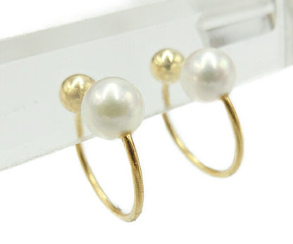 K18 5.3mm-5.5mm パール イヤリング 中古  アクセサリー ジュエリー ゴールド 真珠 18金 レディース