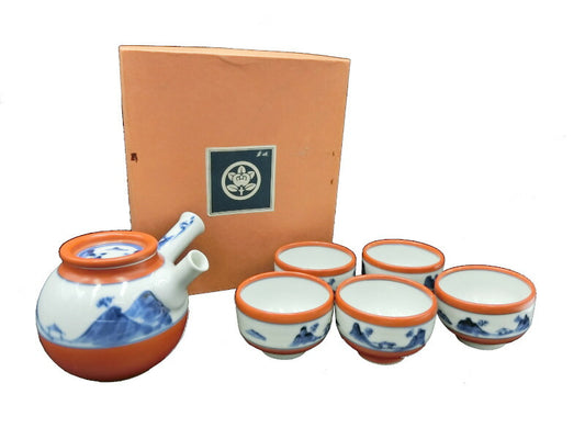 未使用 たち吉 山水 茶器 中古  橘吉 お茶 急須 湯呑 和食器