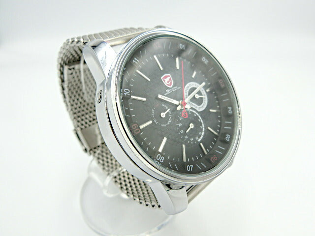 SHARK シャーク SPORT WATCH RS011L クロノグラフ 腕時計 中古 クォーツ メンズ ブラック シルバー アナログ