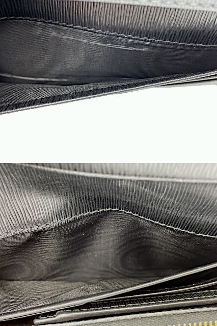 PRADA プラダ レザー 二つ折り長財布 中古  ブラック 黒 ウォレット レディースブランド