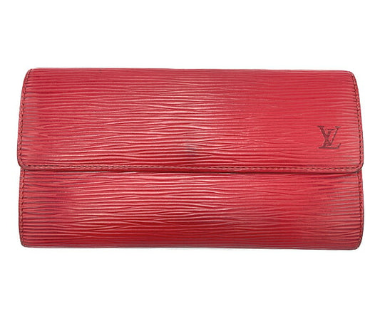LOUIS VUITTON ルイヴィトン エピ ポシェットポルトモネ クレディ M63577 中古  CA0938 二つ折り長財布 カスティリアンレッド 赤 ウォレット